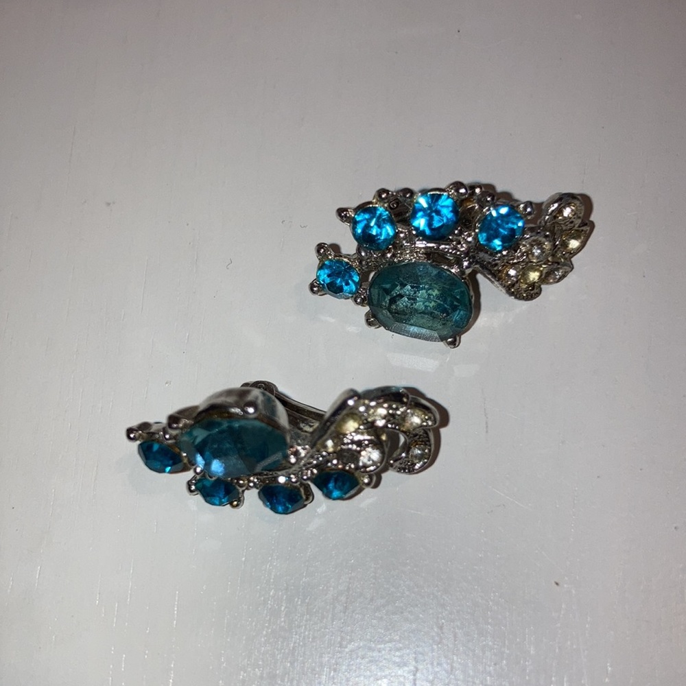 Beautiful Blue Clip on Earrings - Picture 6 of 6